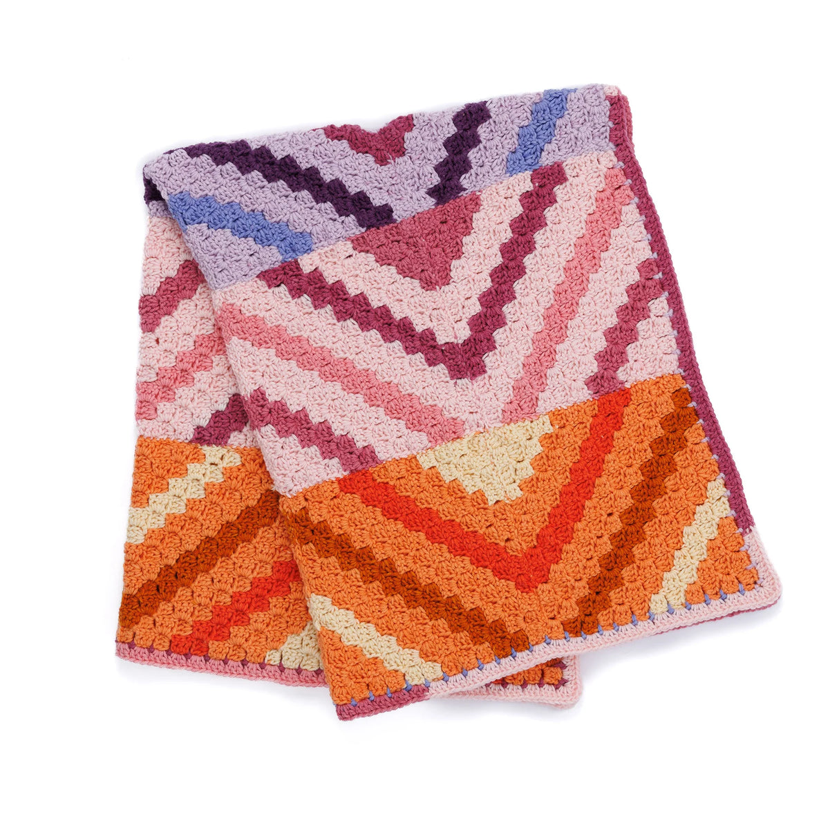 Free Red Heart Waveform Panels Blanket Pattern