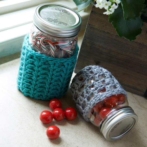 Free Crochet Jar Cozies Pattern
