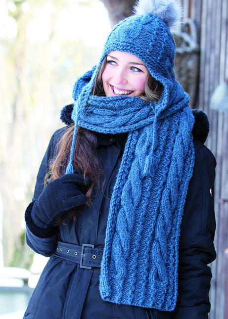 Free Twisting Cables Hat and Scarf Pattern
