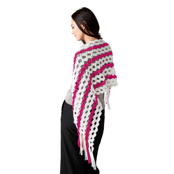 Free Red Heart Stepping Blocks Crochet Shawl Pattern