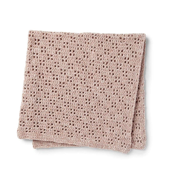 FREE BERNAT VELVETY FILET CROCHET BABY BLANKET PATTERN