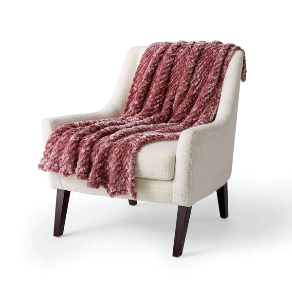 Free Bernat cozy Knit Bias Blanket Pattern