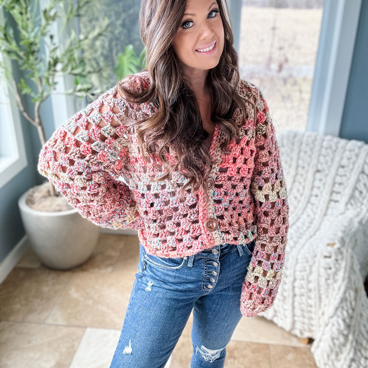 Chunky Granny Crochet Cardigan
