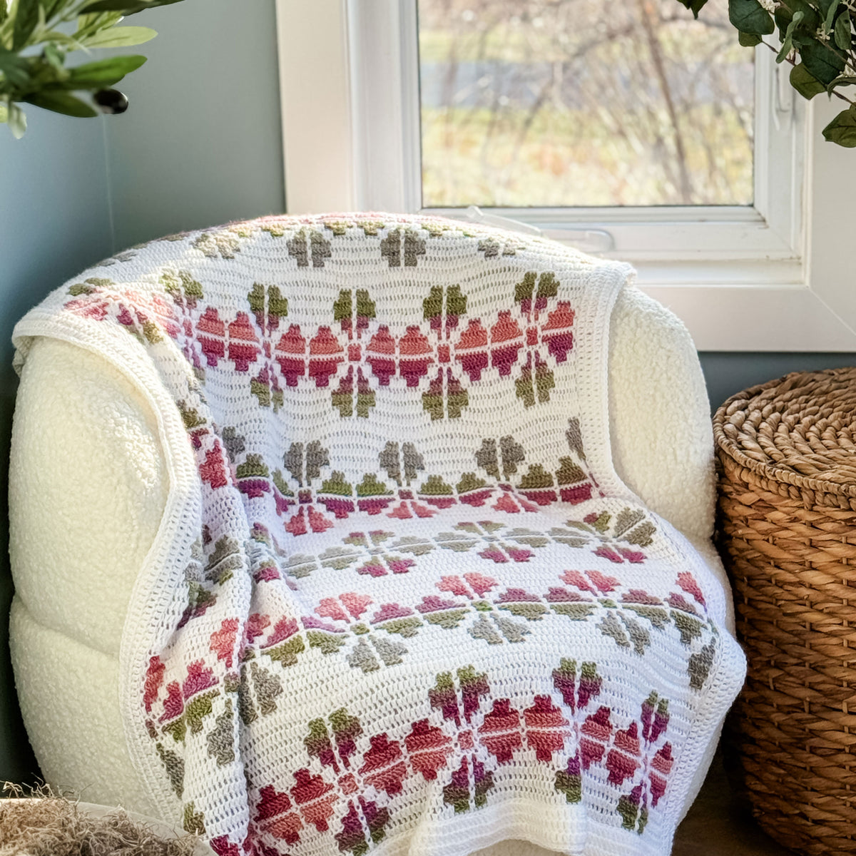 Cosmos Mosaic Flower Blanket