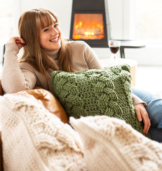 Cozy Cottage Cabled Pillow Cover