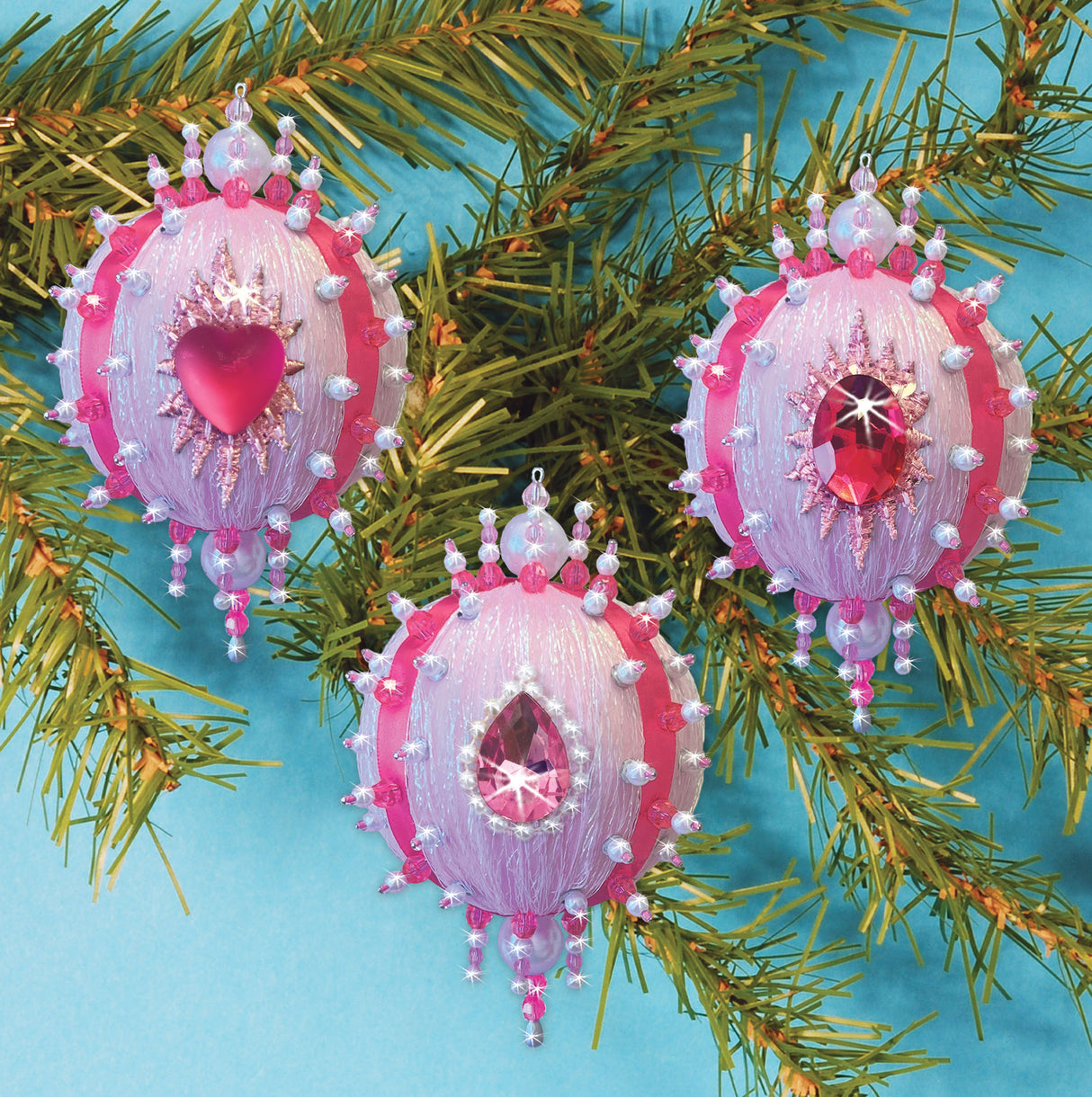 Pink Beaded Ornament Kit