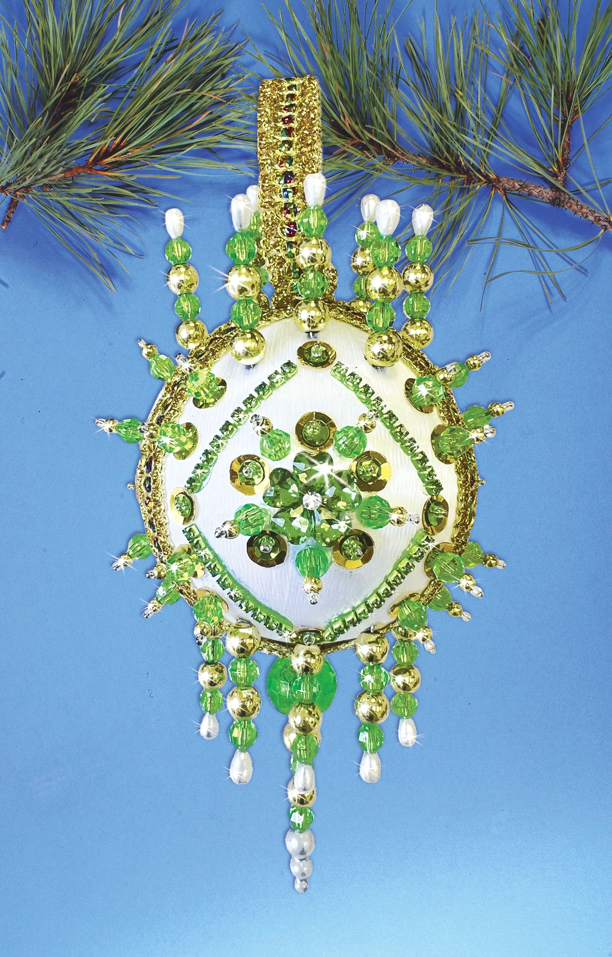 Lime Green Beaded Ornament Kit