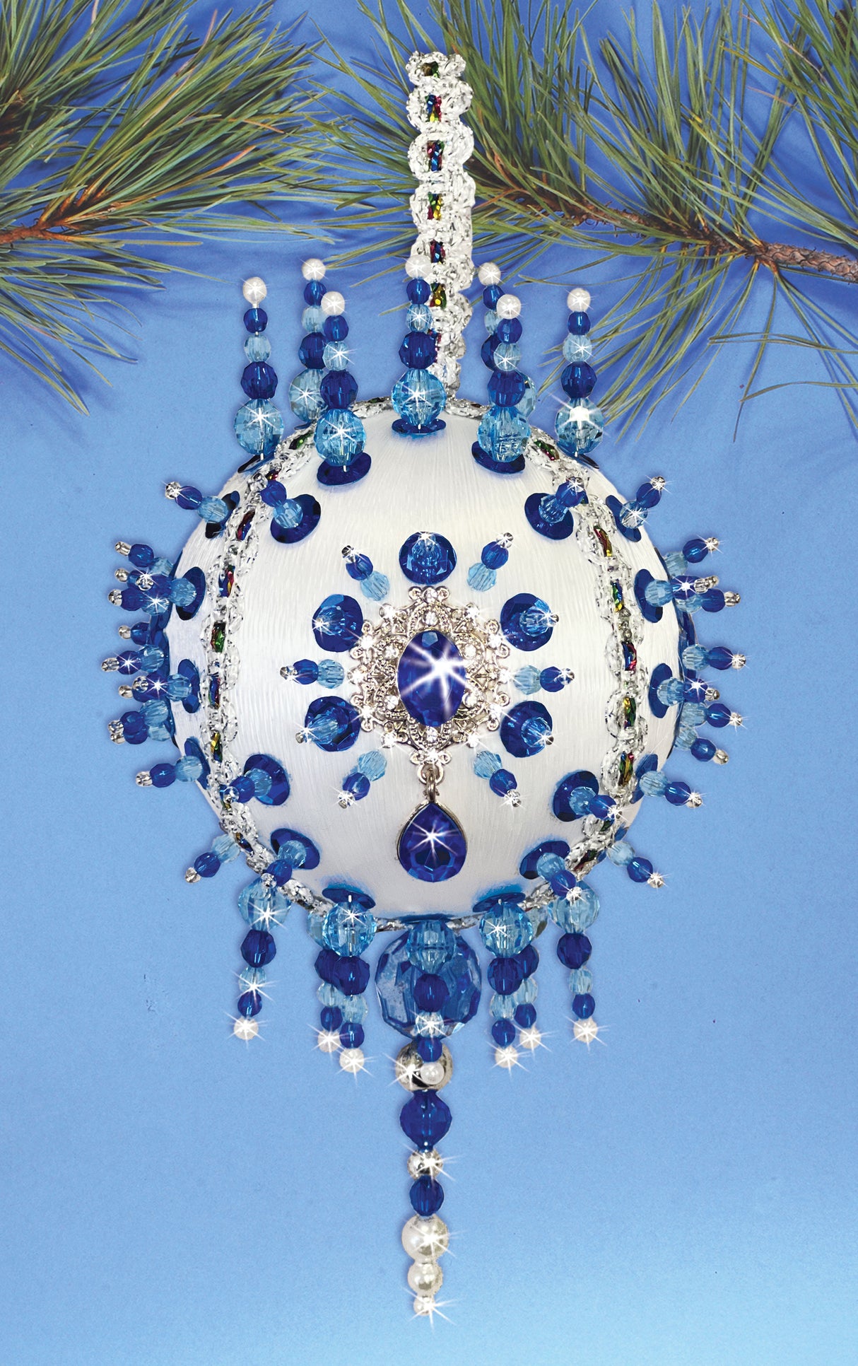 Dark Blue Beaded Ornament Kit