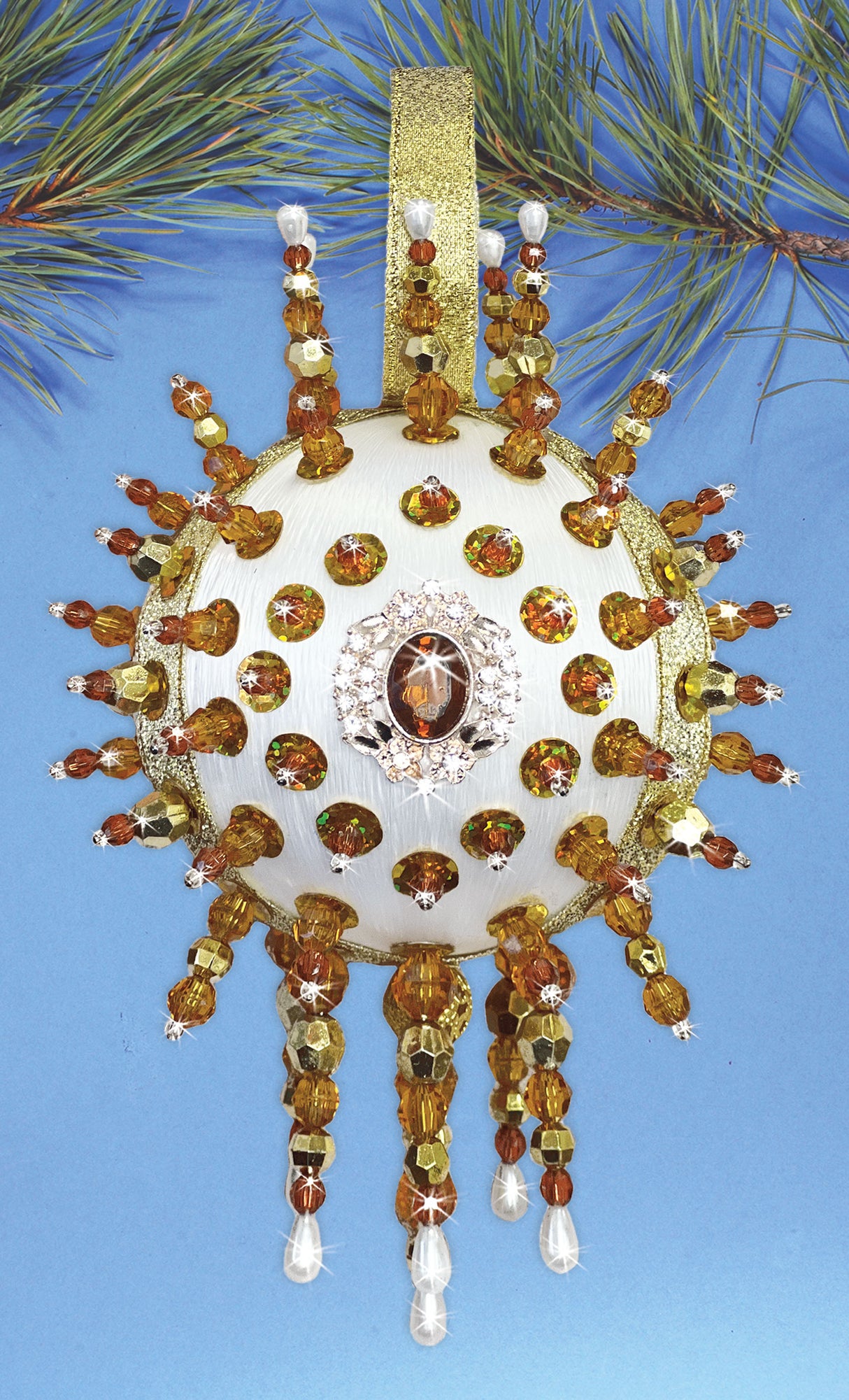 Amber Beaded Ornament Kit