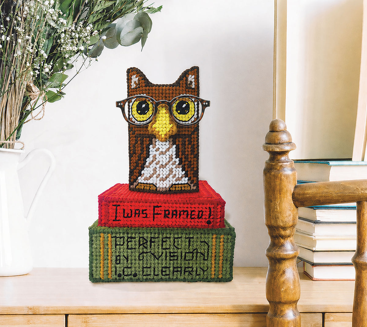 Owl Glasses Holder Plastic Canvas Kit