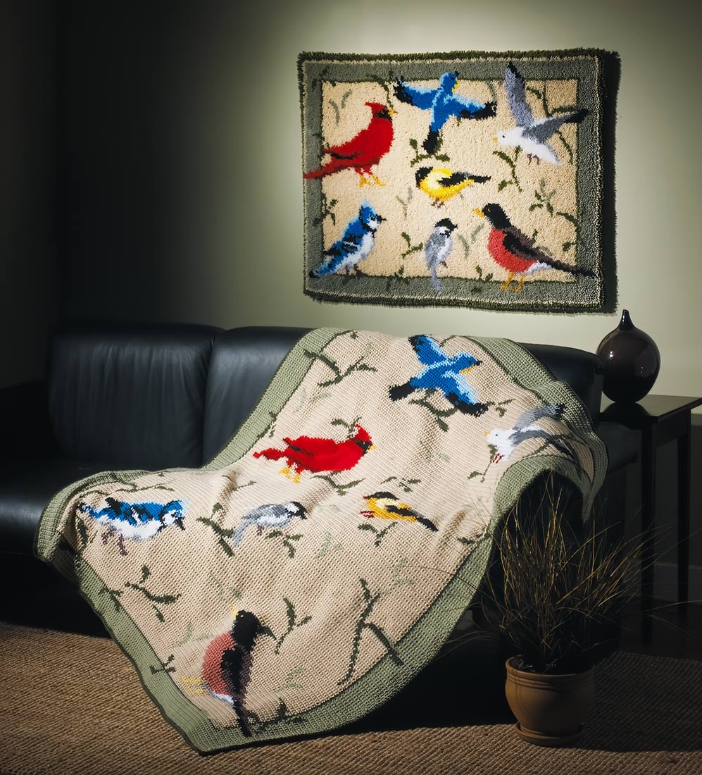 Wild Birds Afghan Pattern