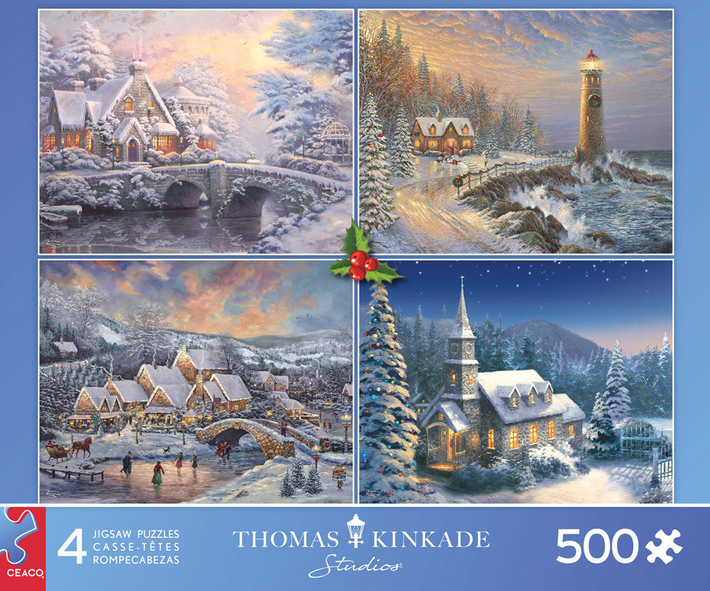 Thomas Kinkade Holiday Collection 4-in-1 Jigsaw Puzzles – Mary Maxim