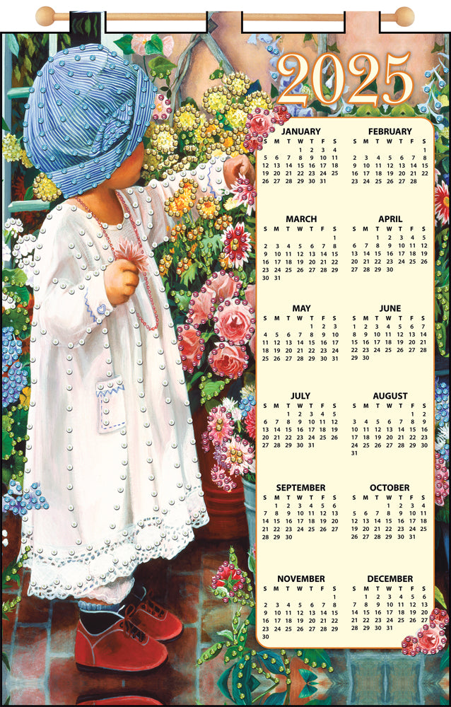 Girl in Garden 2025 Felt Sequin Calendar