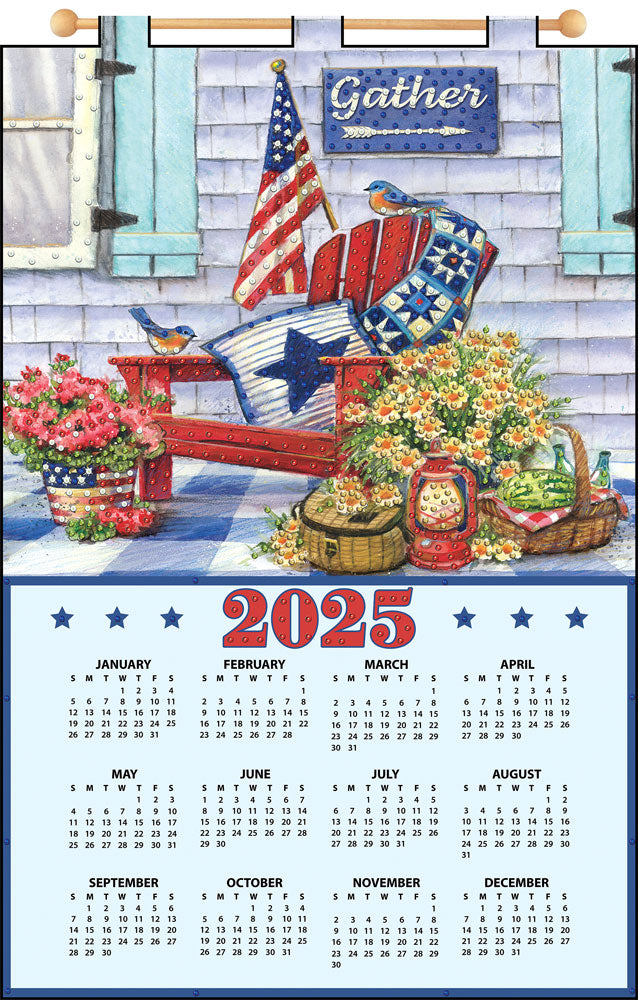 Patriotic Porch 2025 Felt Sequin Calendar