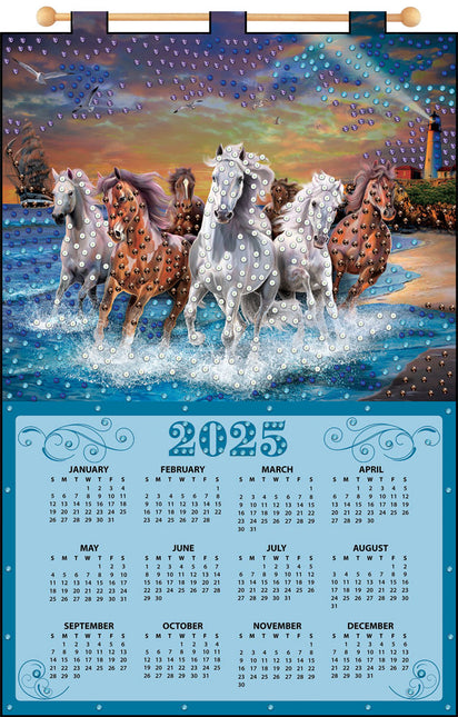 Horses 2025 Felt Sequin Calendar