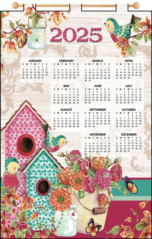 Birdhouse 2025 Felt Sequin Calendar
