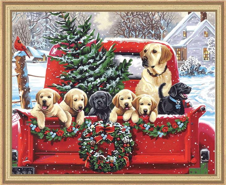 Holiday Puppy Truck Paint By Number Kit