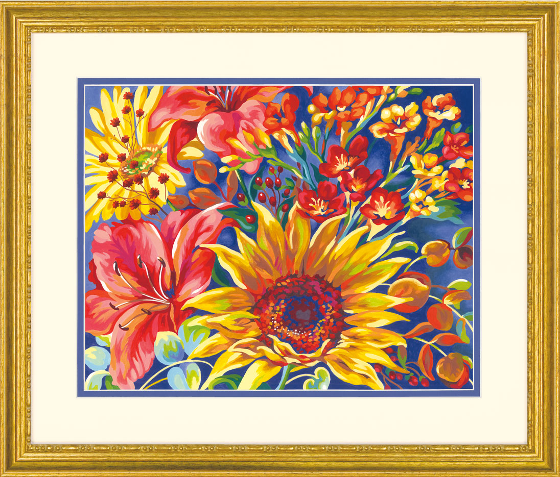 Sunflower on Blue Paint By Number Kit