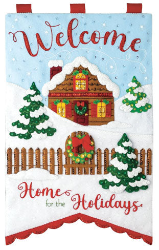 Home For The Holidays Felt Wall Hanging