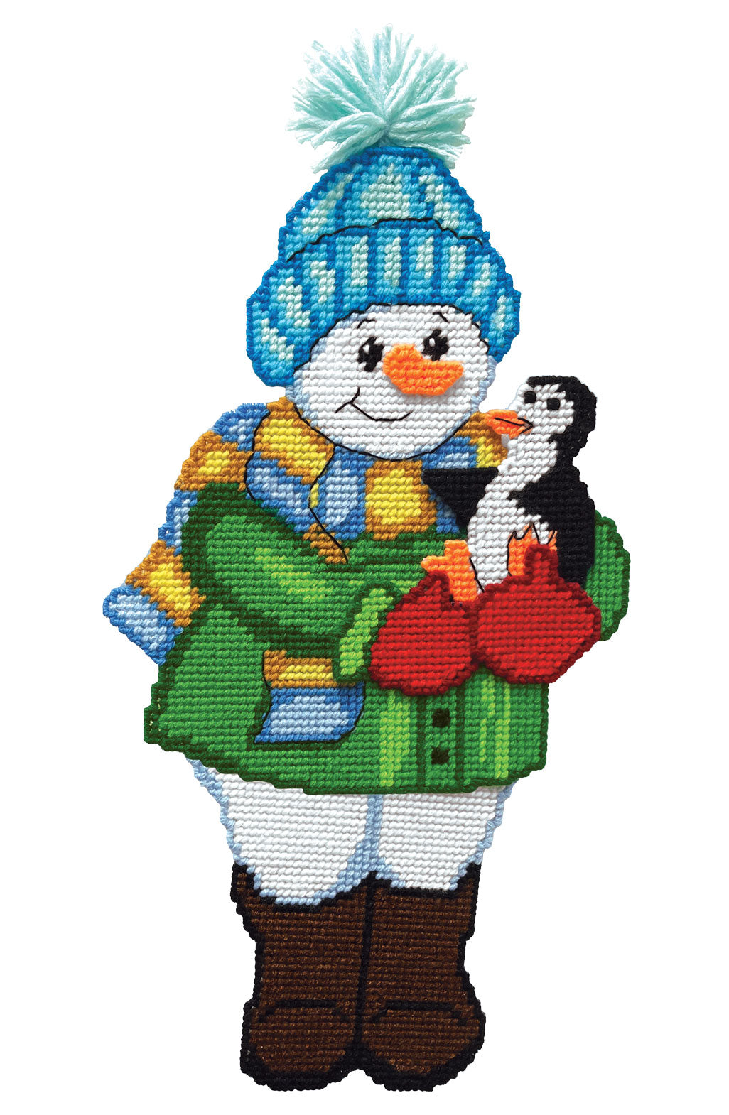 Snowman with Penguin Plastic Canvas Kit
