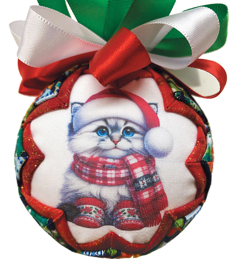 Christmas Kitty Quilted Ornament Kit