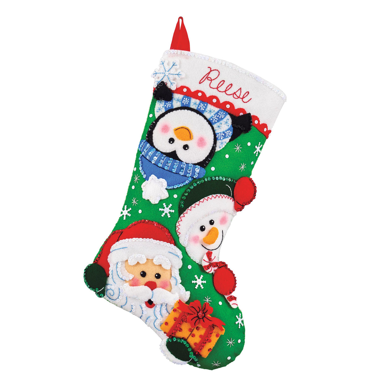 Curious Christmas Crew Felt Stocking