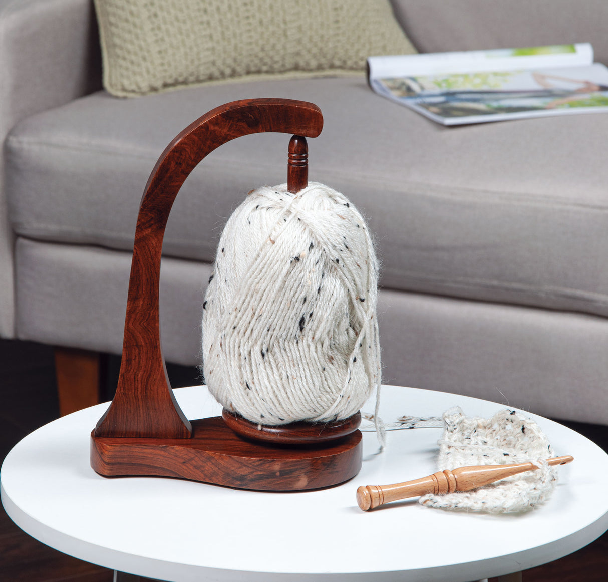 Sheesham Wood Magnetic Yarn Holder