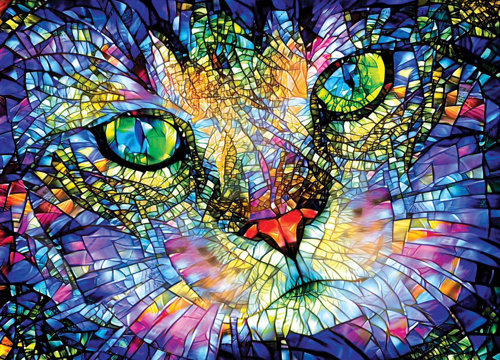 Stained Glass Gigi The Cat Puzzle Purrfect Glass Jigsaw Puzzle