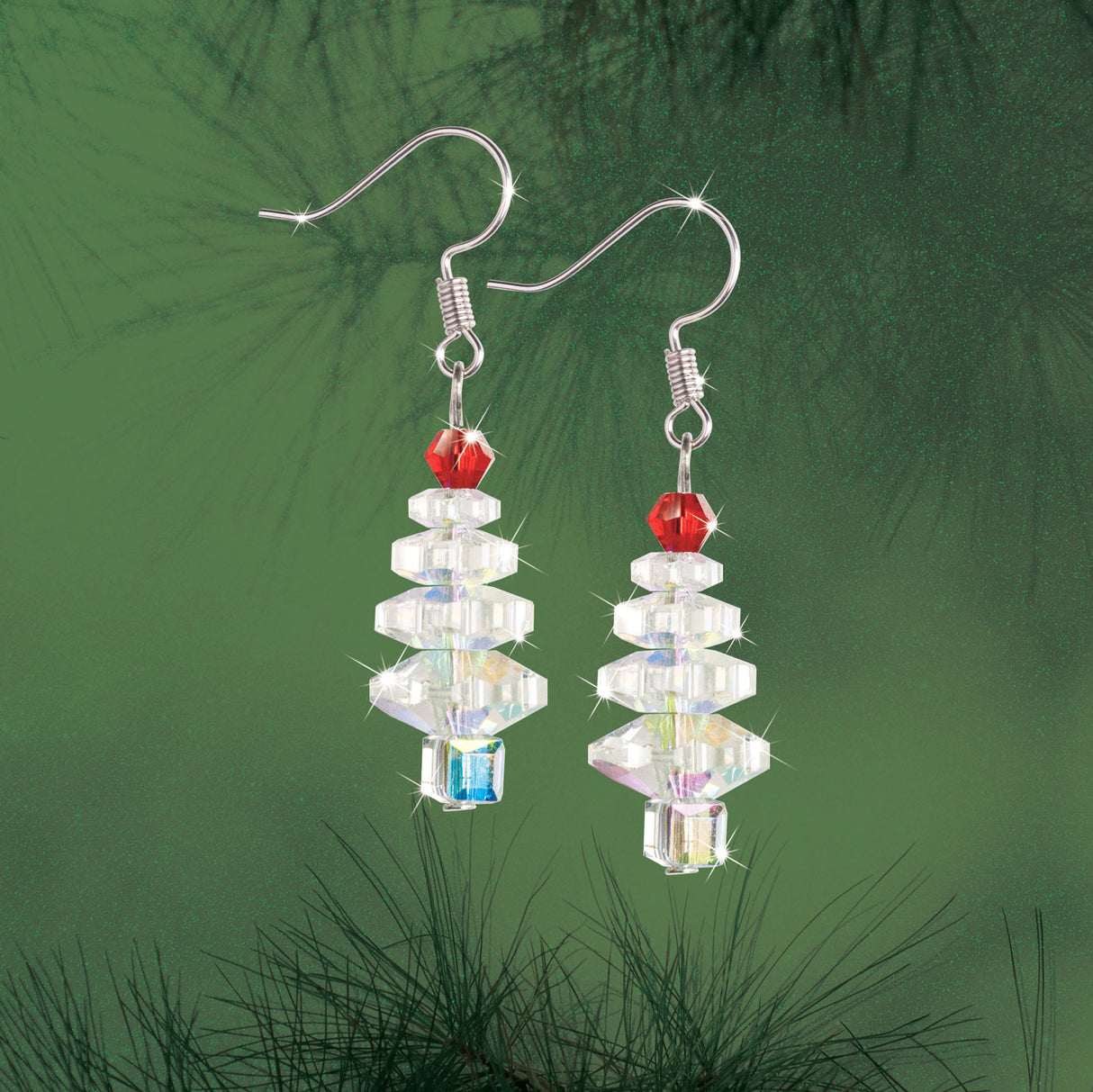 Christmas Tree Crystal Earring Set