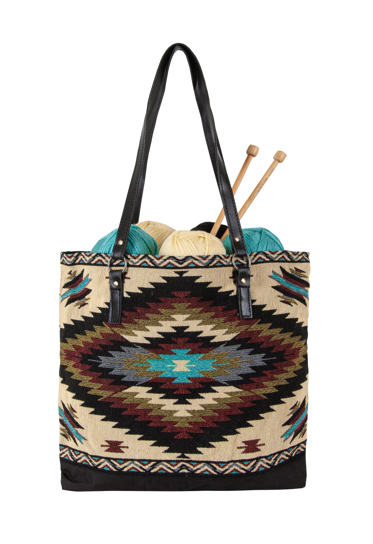 Tan Southwest Jacquard Tote Bag