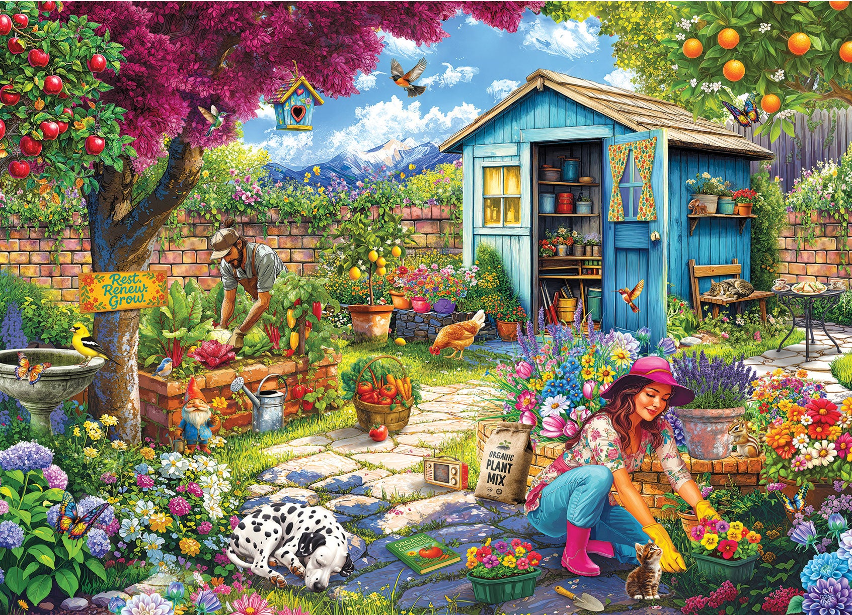 Couple in Garden Jigsaw Puzzle – Mary Maxim