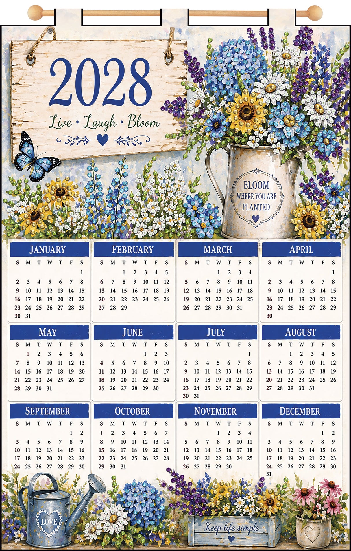 Bloom 2028 Sequin Felt Calendar