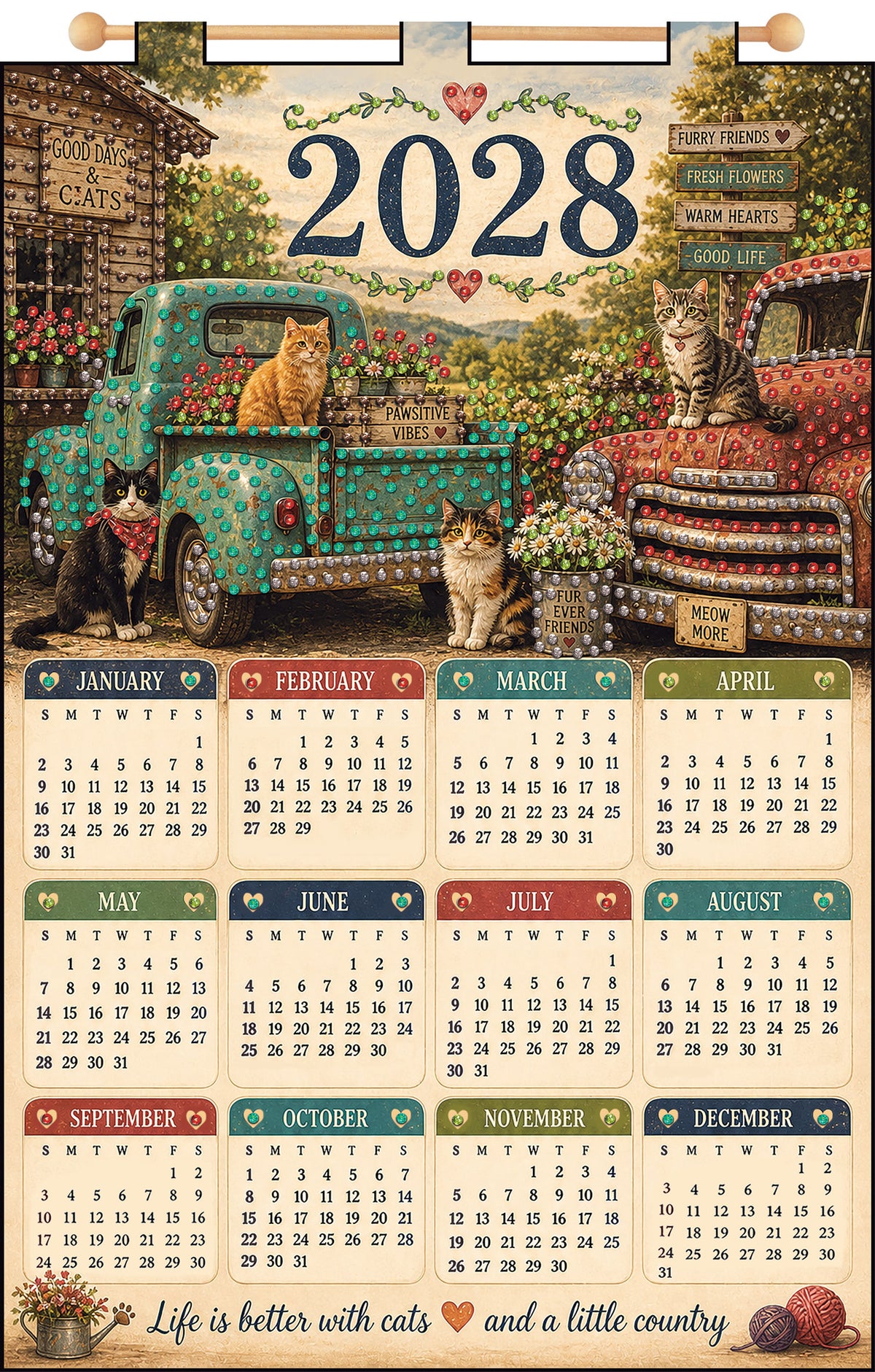 Trucks 2028 Felt Sequin Calendar