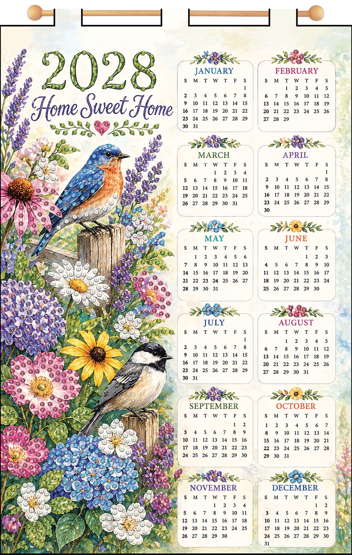Home Sweet Home 2028 Felt Sequin Calendar