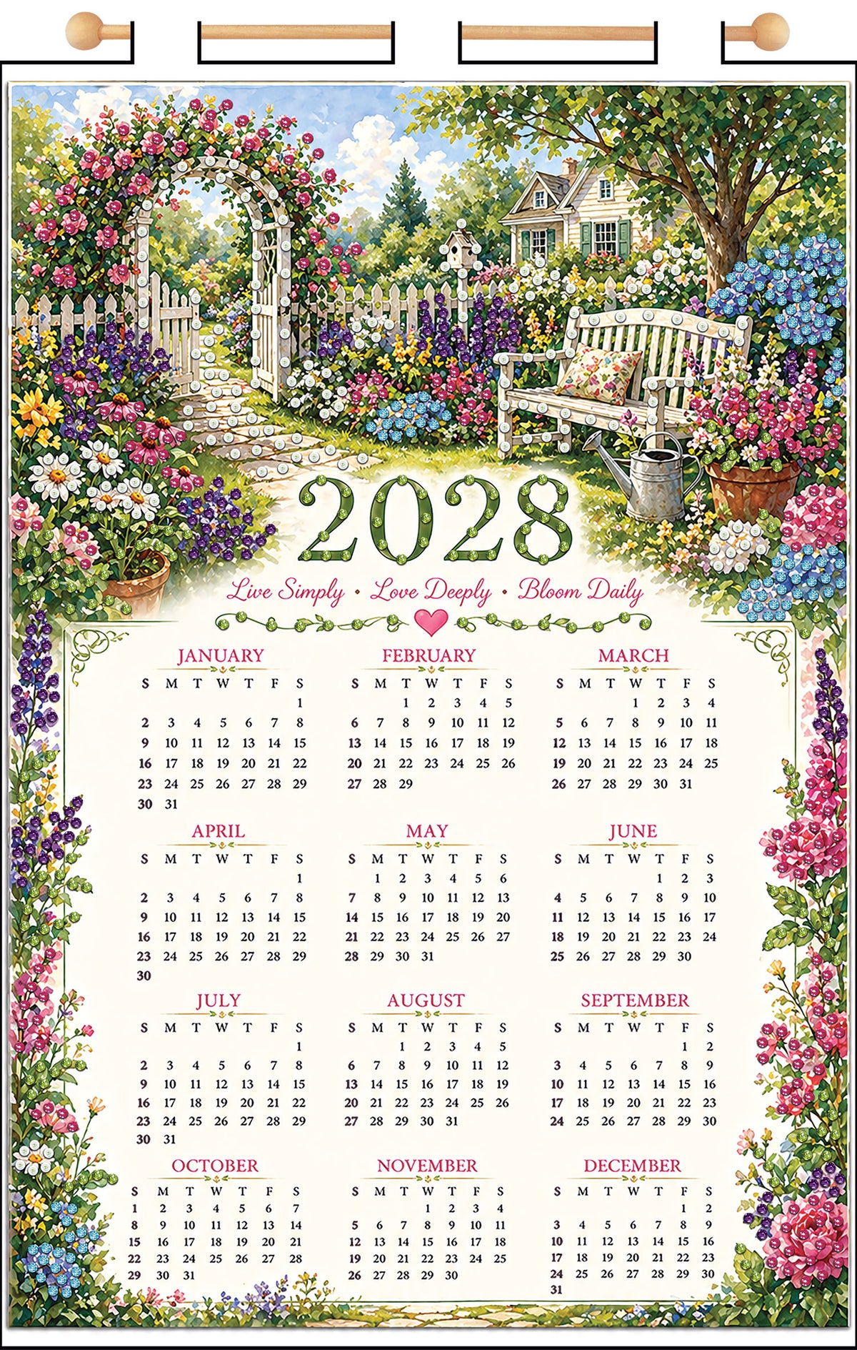 Garden 2028 Felt Sequin Calendar