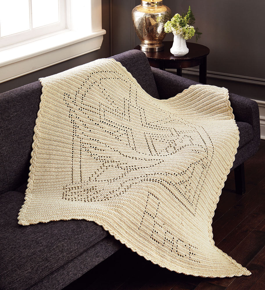 Let Peace Reign Crochet Throw
