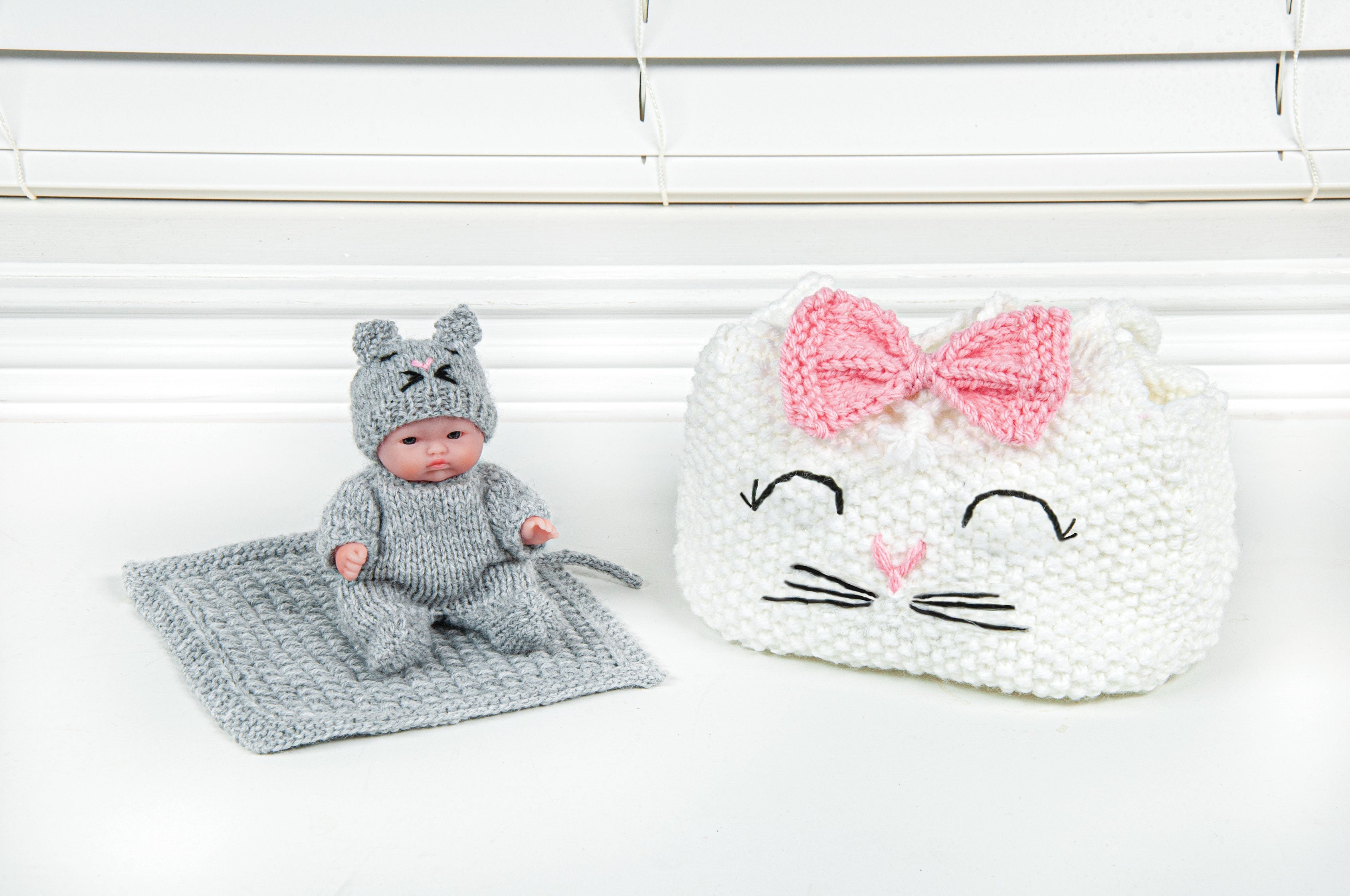 トップス ANDMARY kitty knit set Kitty Kat Knit Bag & Doll – Mary Maxim
