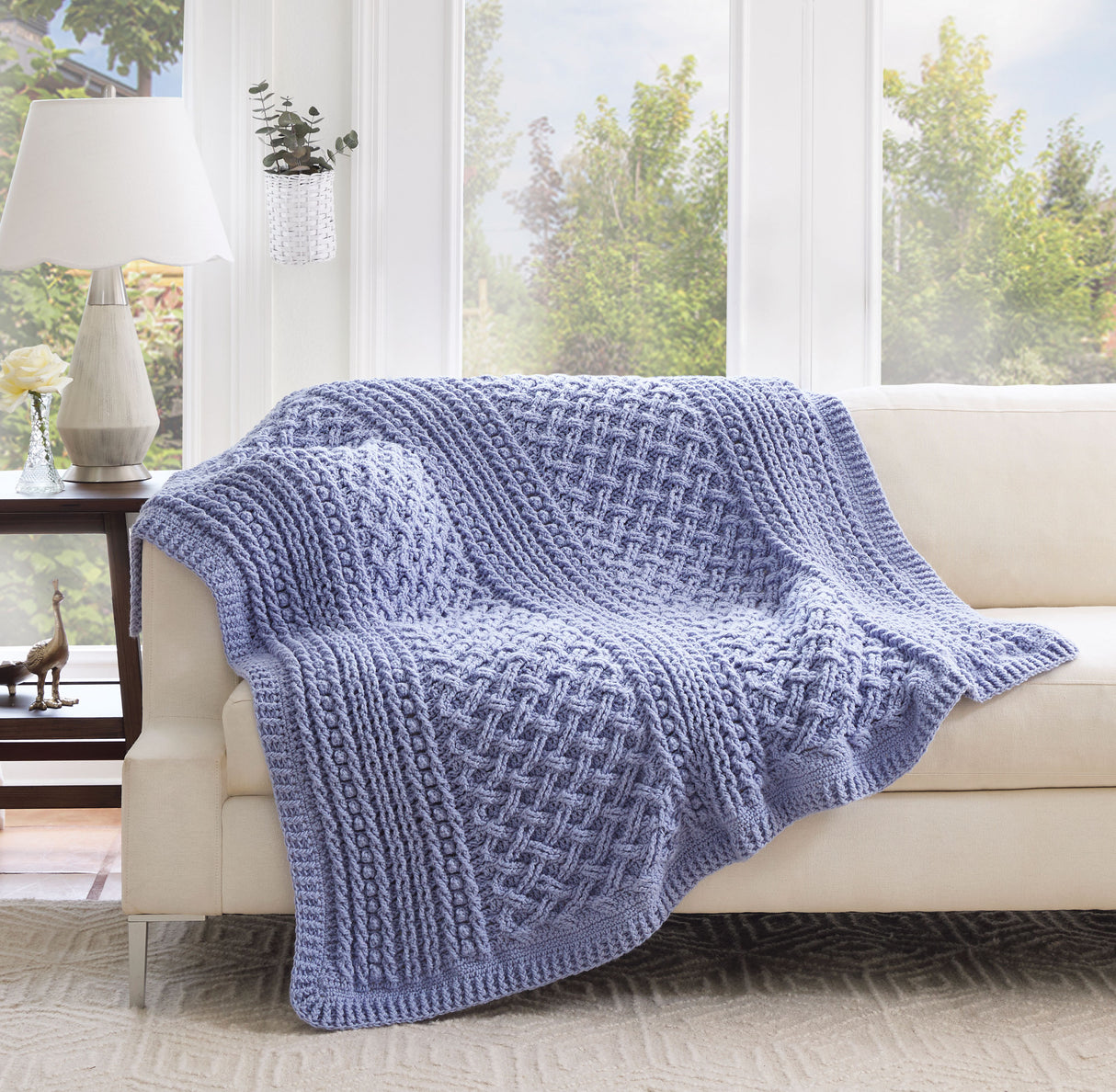 Cabled Trellis Crochet Afghan