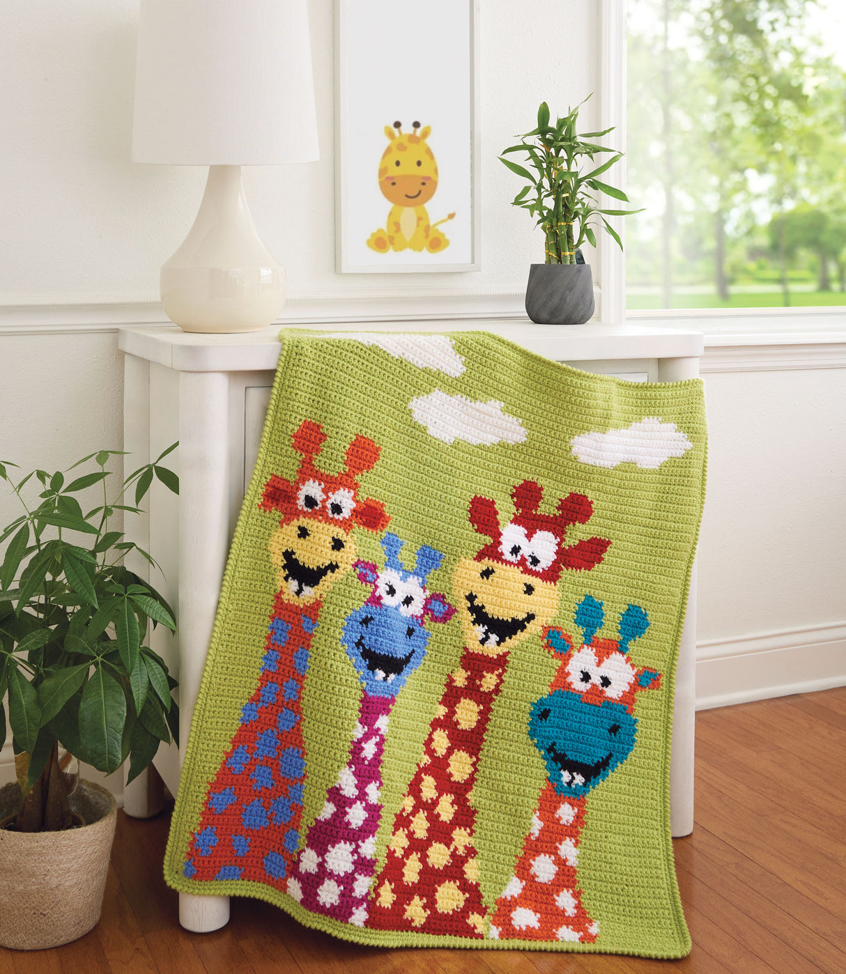 Playful Giraffes Crochet Baby Blanket