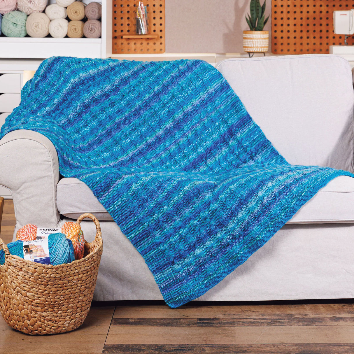 Knit Classic Cables Throw