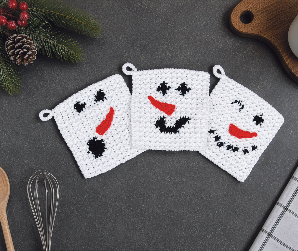 Snowman Crochet Potholders Kit