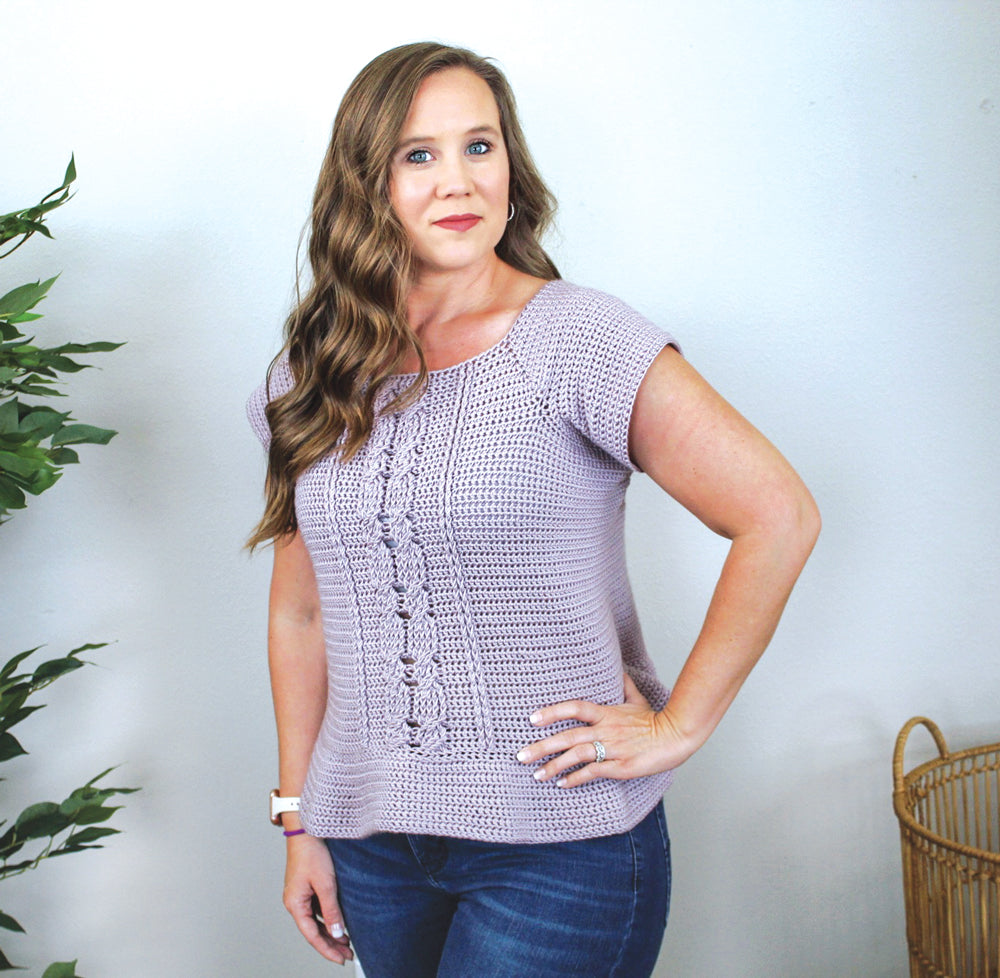 Camiseta peplum con cable