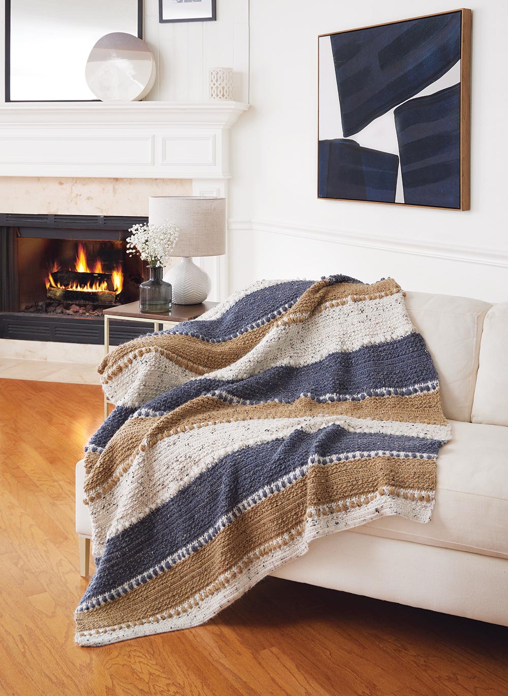 Boldly Striped Throw Pattern – Mary Maxim