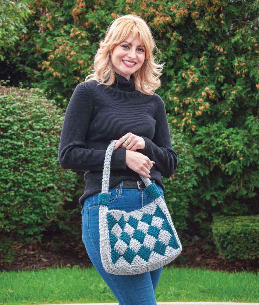 Dancing Diamonds Crochet Tote Bag