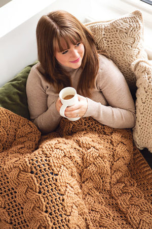Cozy Cottage Cabled Throw