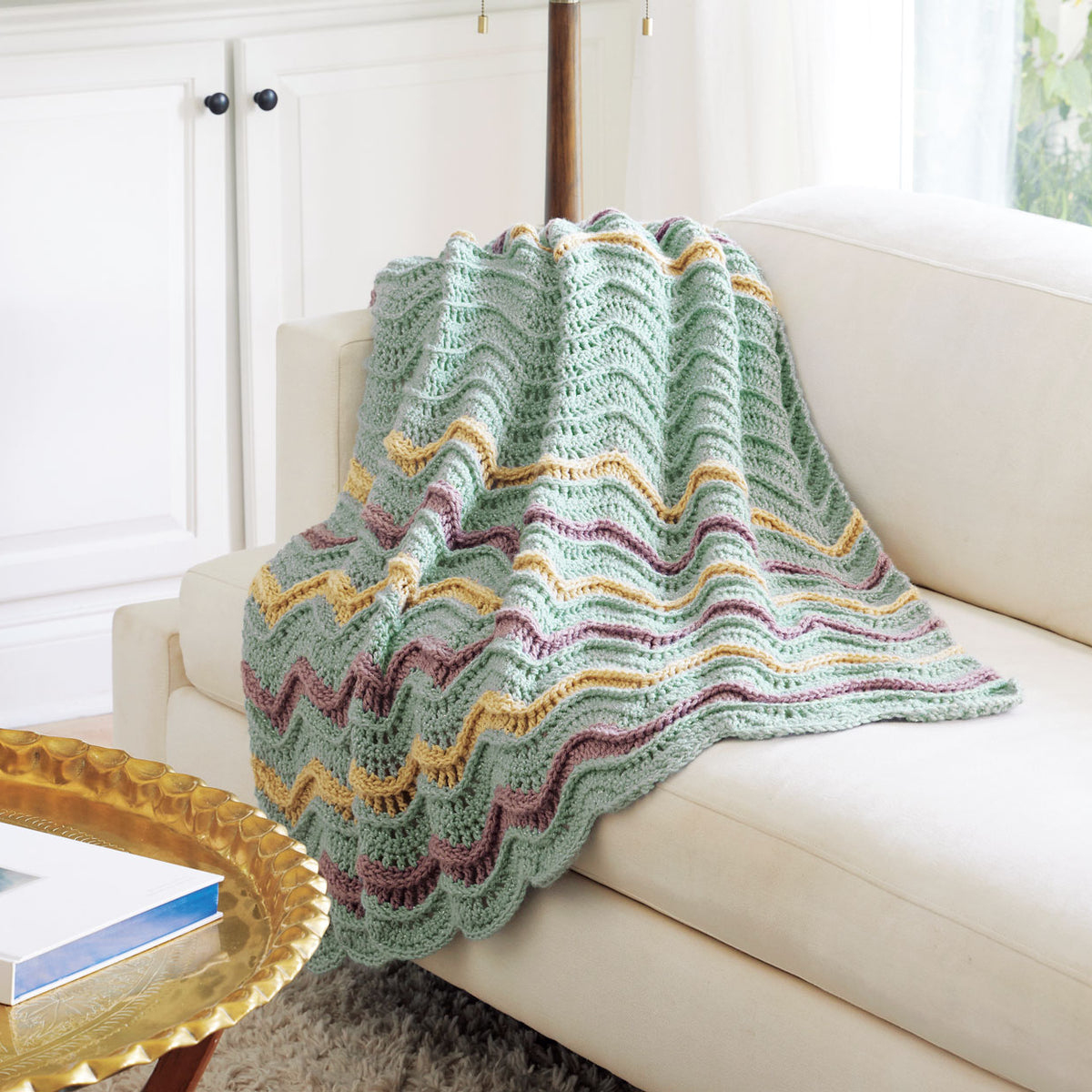 Glimmer Waves Crochet Throw