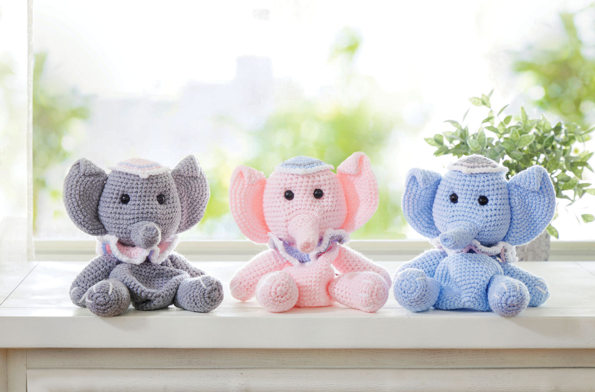 Elephant Lovey Crochet Trio