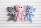 Elephant Lovey Crochet Trio