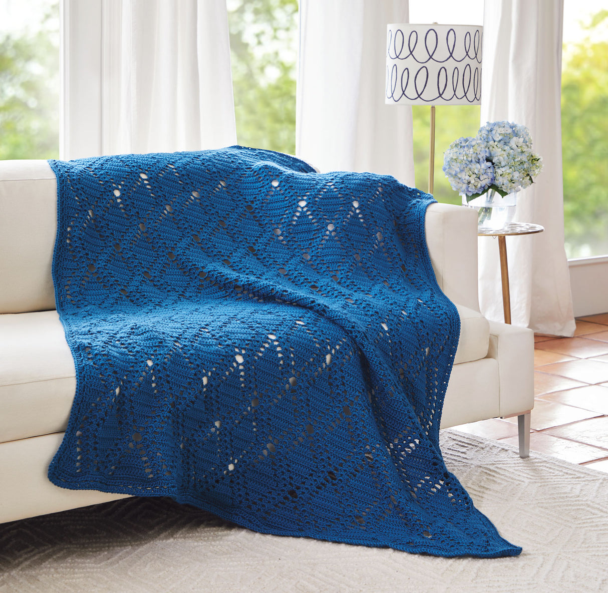 Forever Diamonds Crochet Throw