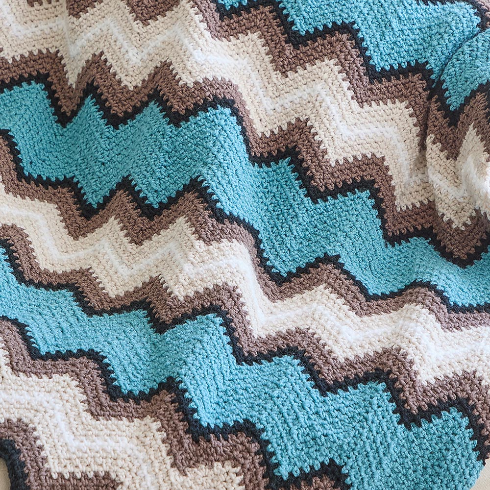 Retro Linen Ripple Afghan